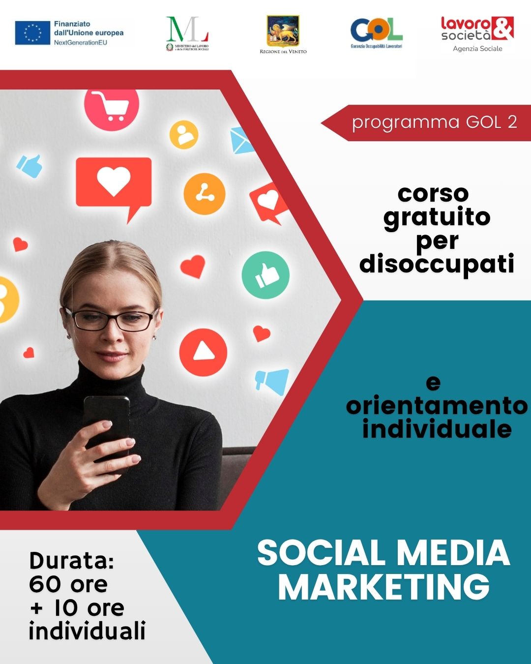 GOL percorso 2 - Formazione Upskilling (RRSP) di gruppo mirata al profilo di Tecnico Specializzato in Social Media Marketing