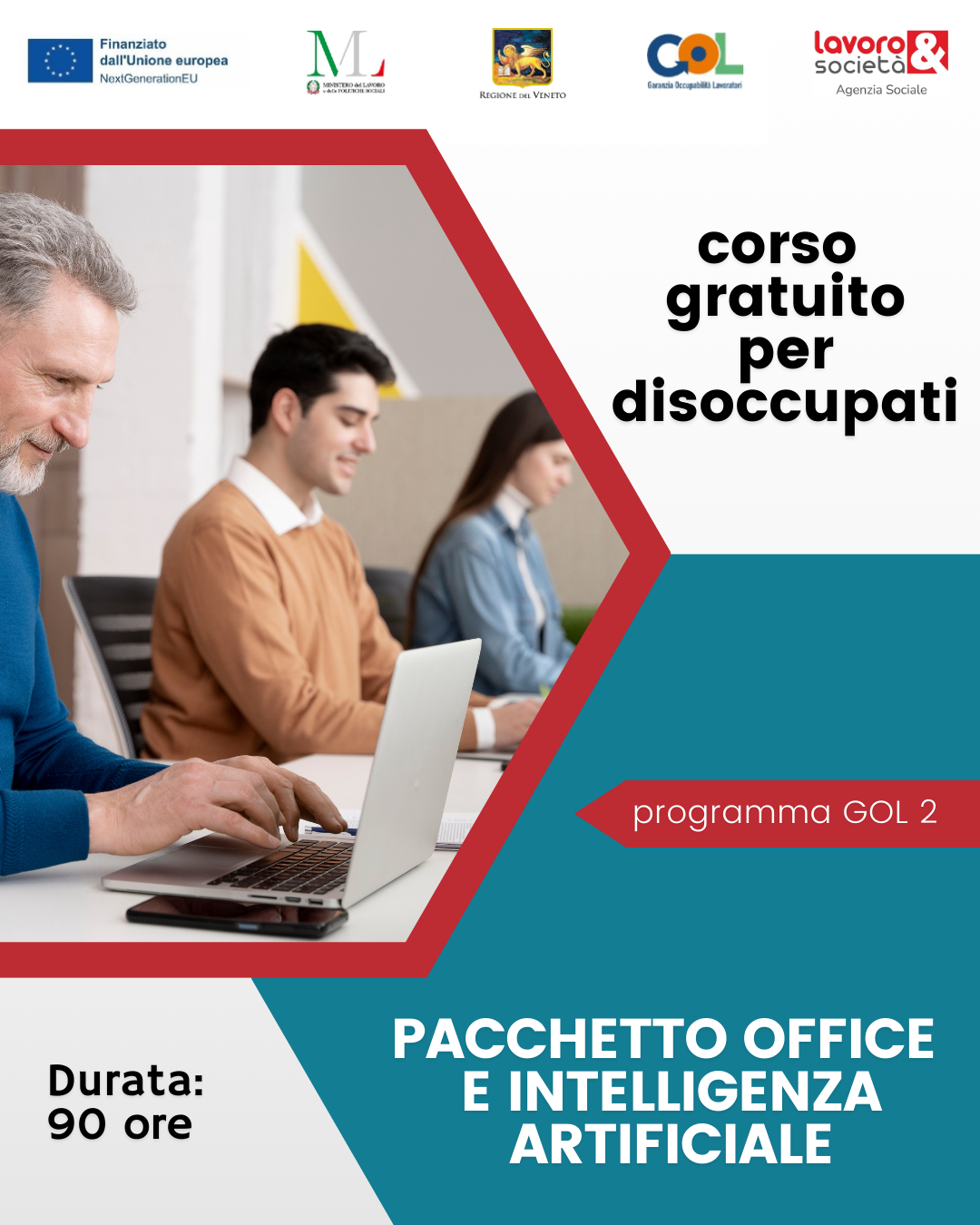GOL percorso 2 - Formazione upskilling  mirata alle competenze digitali: livello specialistico (pacchetto Office e AI)