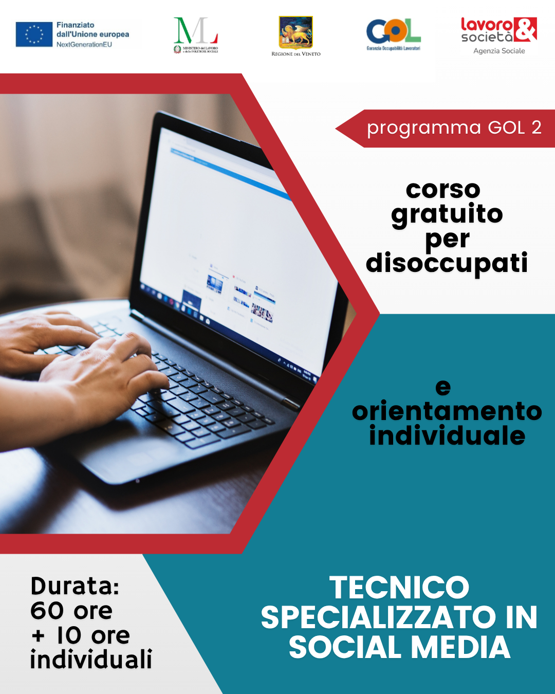 GOL percorso 2 - Formazione Upskilling (RRSP) di gruppo mirata al profilo di Tecnico Specializzato in Social Media Marketing