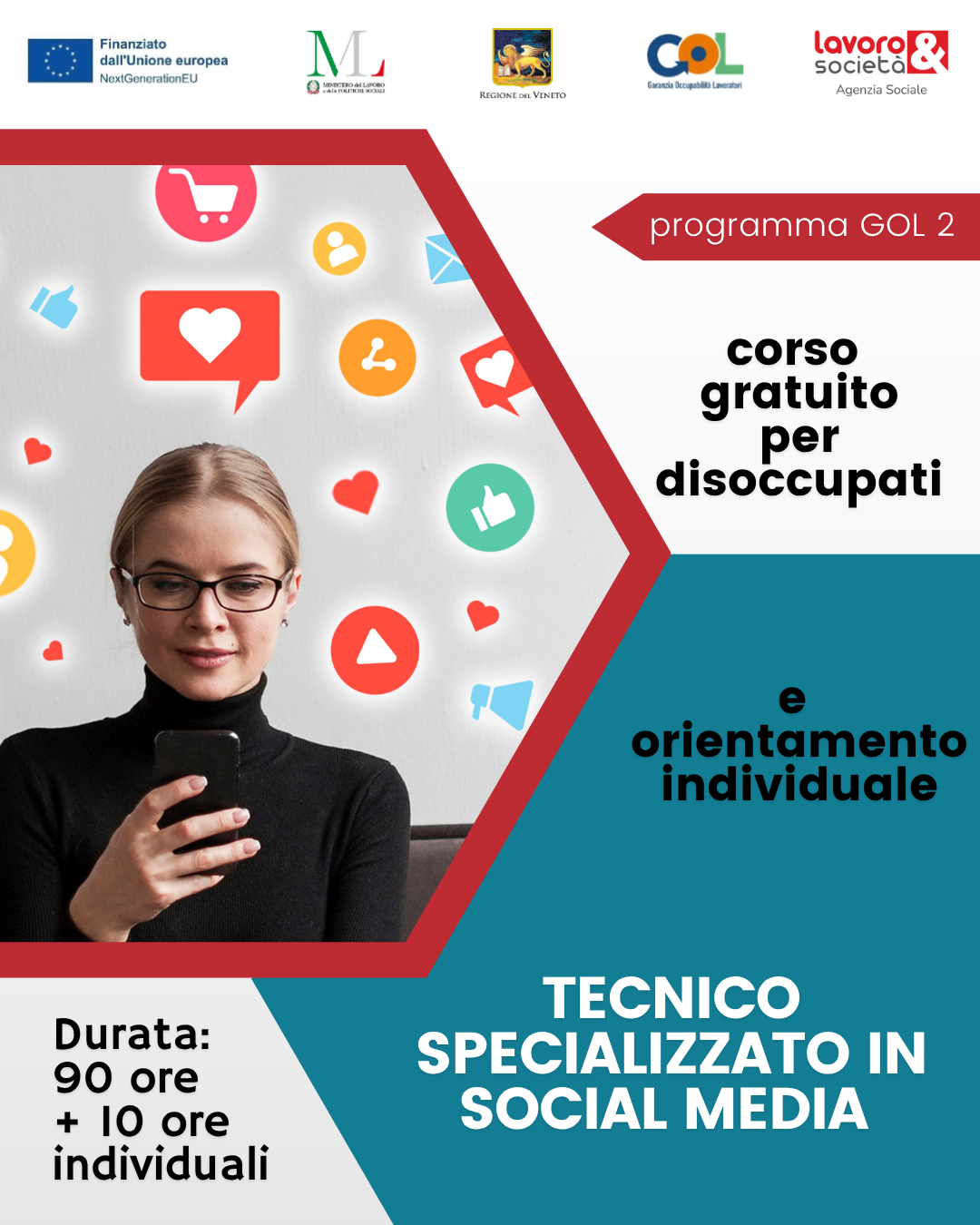 GOL percorso 2 - Formazione Upskilling (RRSP) di gruppo mirata al profilo di Tecnico Specializzato in Social Media Marketing
