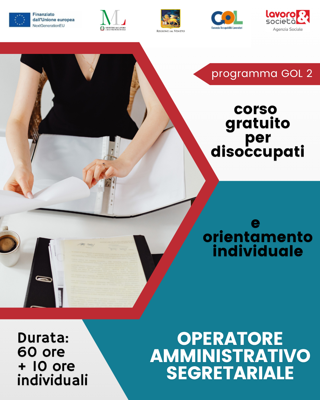 GOL percorso 2 - Formazione upskilling  mirata al profilo di Operatore Amministrativo Segretariale
