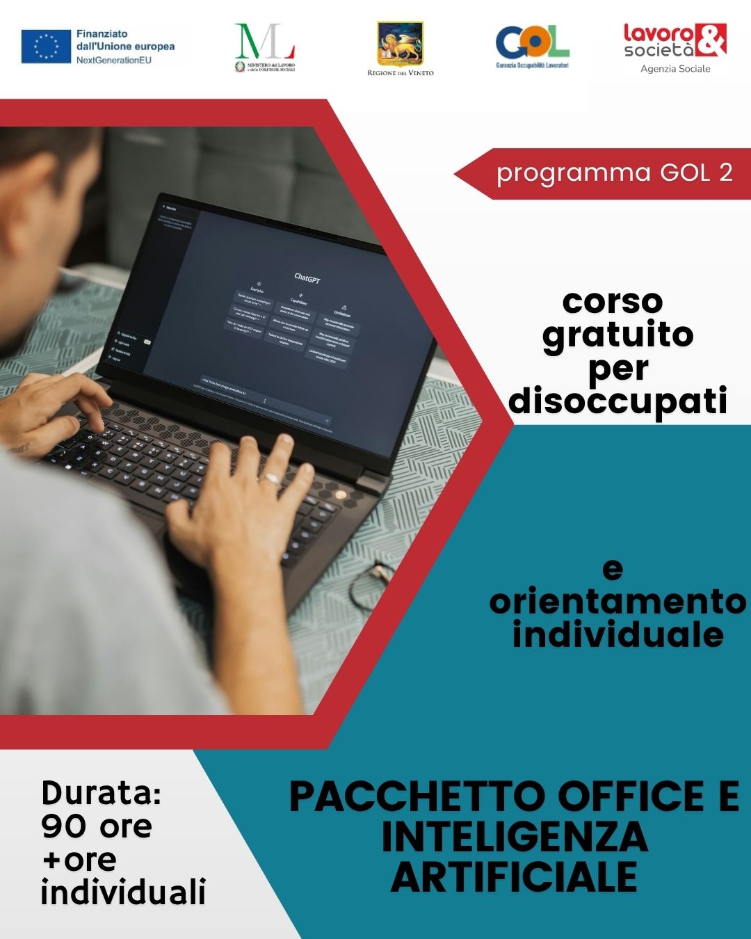 GOL percorso 2 - Formazione upskilling  mirata alle competenze digitali: livello specialistico (pacchetto Office e AI)